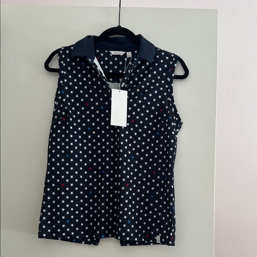 NWT Lady Hagen Midnight Star Sleeveless polo Top size Small - Picture 2 of 9